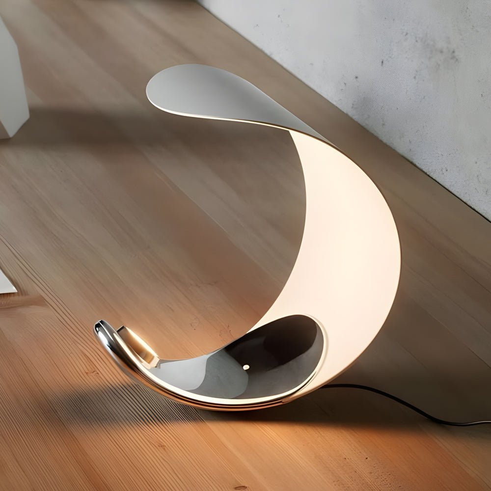 Curl Polished Silver Chrome LED Table Lamp - Touch Control - Table Lamp