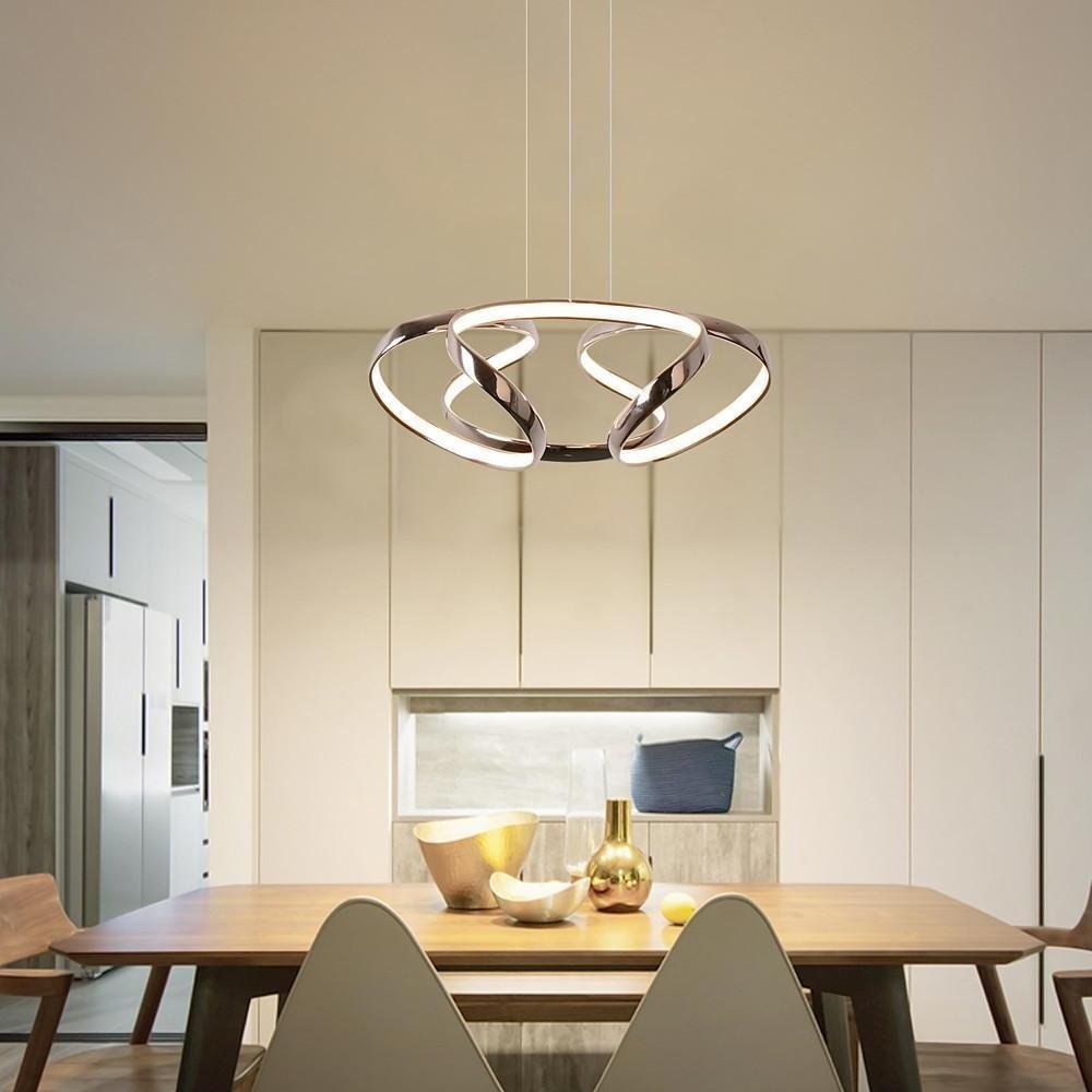 Artistic Curved Flower Shaped LED Modern Chandelier Hanging Lamp Pendant Light - Pendant Lamp